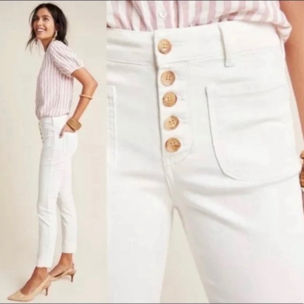 Pilcro Women's High Rise White Jeans